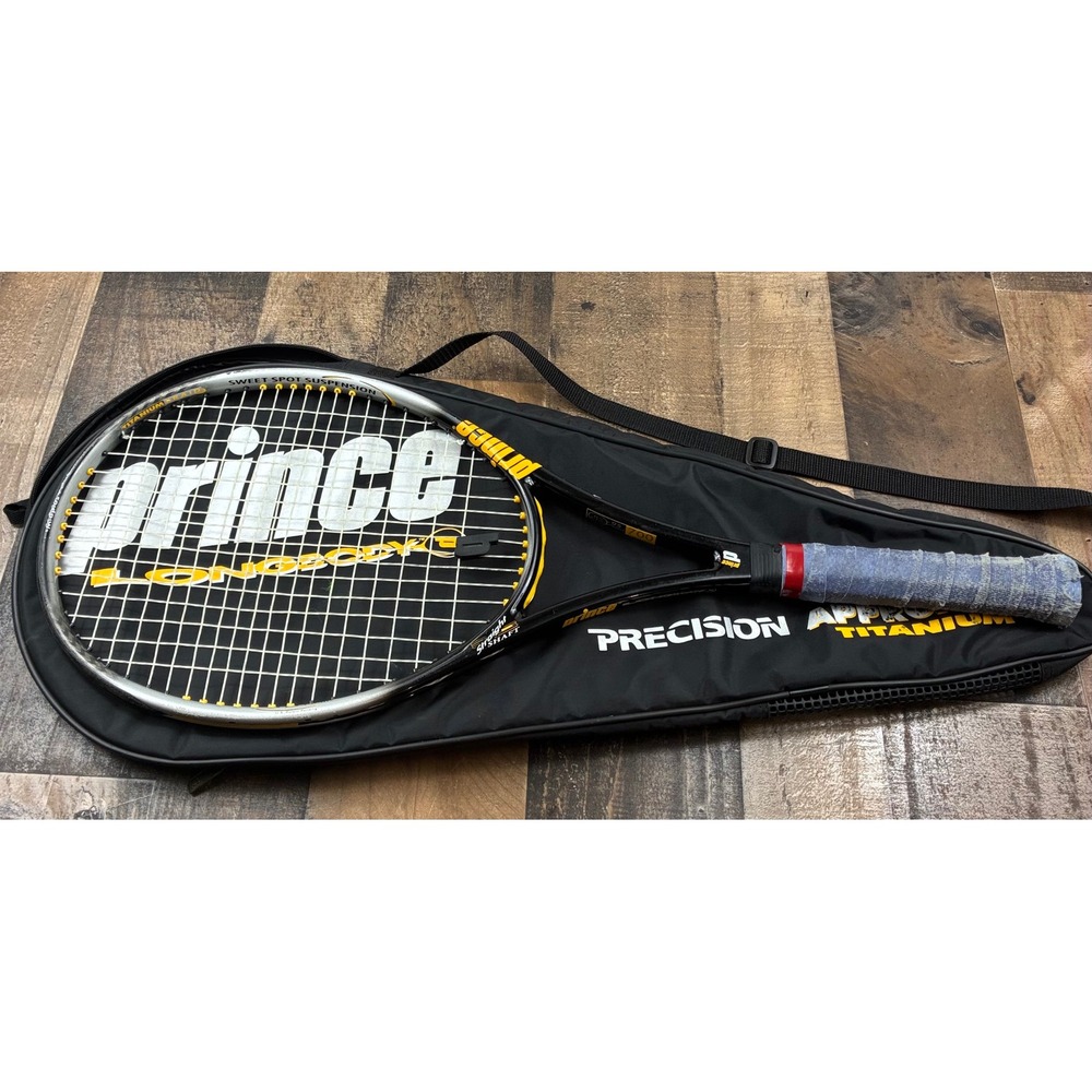 Prince Precision Approach Titanium Longbody Tennis Racquet 95 Midplus Black Good